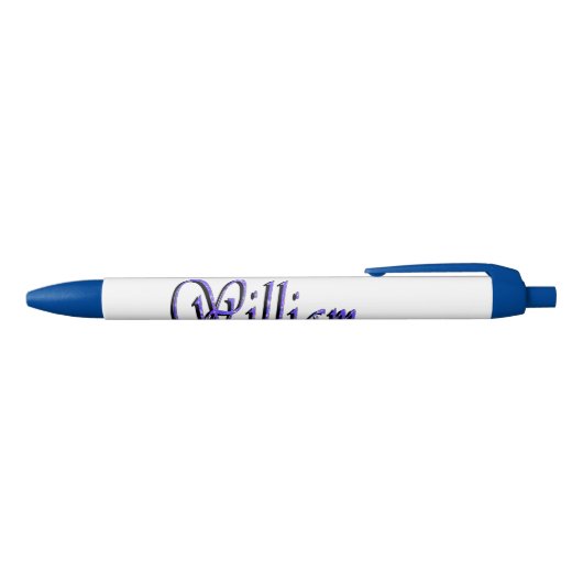 William Name in Blue Sparkle, Kugelschreiber (Oberseite)