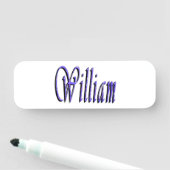 William Name in Blue Sparkle, Namensschild (Beispiel)