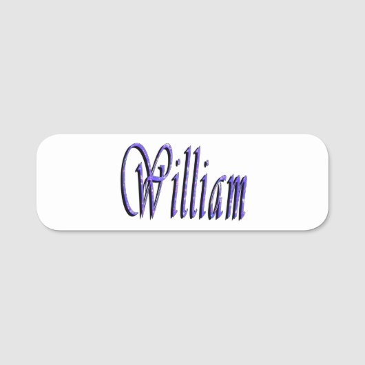 William Name in Blue Sparkle, Namensschild (Vorderseite)