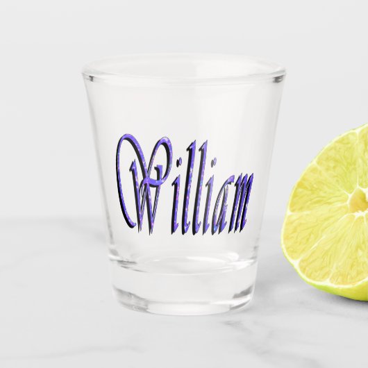 William Name in Blue Sparkle, Schnapsglas (Vorderseite)