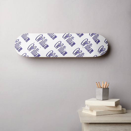 William Name in Blue Sparkle, Skateboard (Wandkunst (Horz))