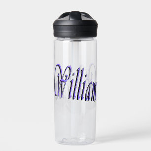 William Name in Blue Sparkle, Trinkflasche
