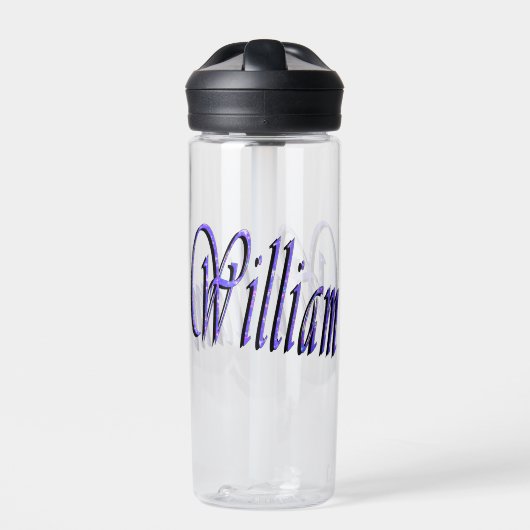 William Name in Blue Sparkle, Trinkflasche (Vorderseite)