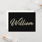 William Name white gold Handwriting Karte (Vorderseite/Rückseite Beispiel)
