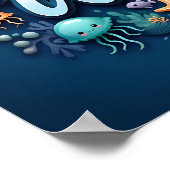 William Ocean Kinderzimmer Unterwasser-Meerestiere Poster (Ecke)