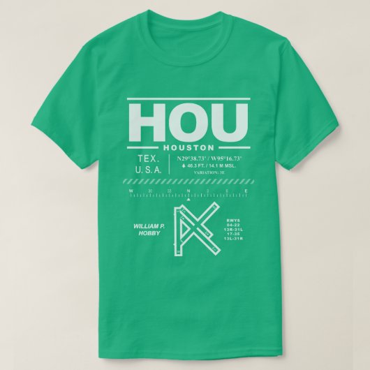 William P. Hobby Airport HOU T - Shirt (Design vorne)