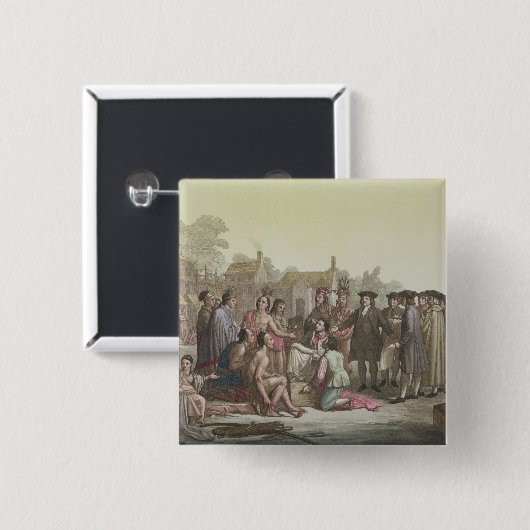 William Penn, der über den Vertrag führt zu Button (Vorne & Hinten)