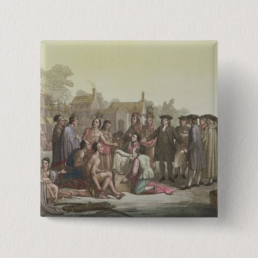 William Penn, der über den Vertrag führt zu Button (Vorderseite)