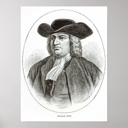 William Penn, graviert von Josiah Wood Whymper Poster (Vorne)