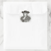 William Penn, graviert von Josiah Wood Whymper Quadratischer Aufkleber (Tasche)