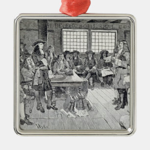 William Penn in der Konferenz mit den Kolonisten Silbernes Ornament