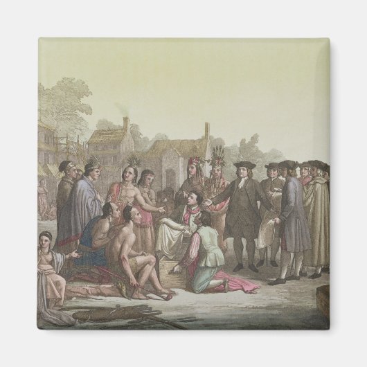 William Penn verhandelt über den Vertrag, der zu Magnet (Vorne)