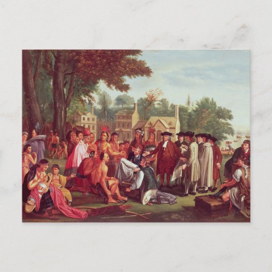 William Penns Vertrag mit den Amerikanischen Urein Postkarte (Vorderseite)