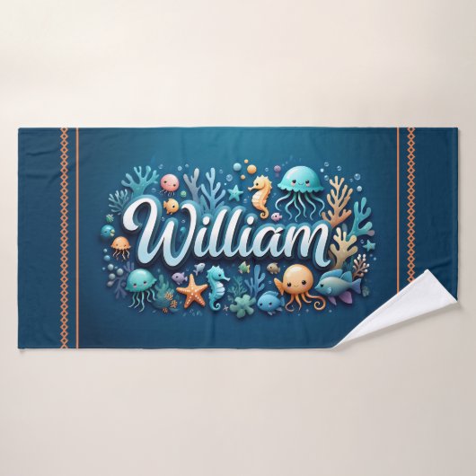 William Personalisiert Ocean Jellyfish Underwater Badehandtuch (Badehandtuch)