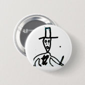 William S. Burroughs "Mann im Hut " Button (Vorne & Hinten)