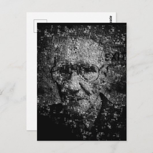 William S. Burroughs Typografisches Portrait Postkarte (Vorne/Hinten)