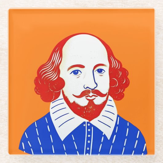 William Shakespear Portrait - Grafik Glasuntersetzer (Vorderseite)