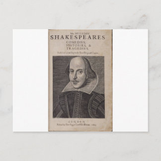 William Shakespeare, 1623 Postkarte