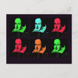 William Shakespeare Collage Postkarte