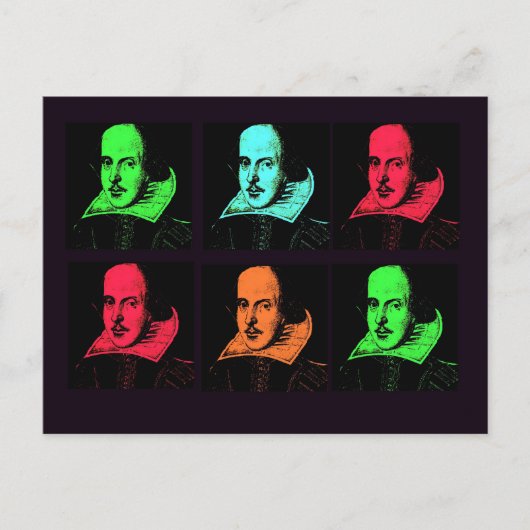 William Shakespeare Collage Postkarte (Vorderseite)
