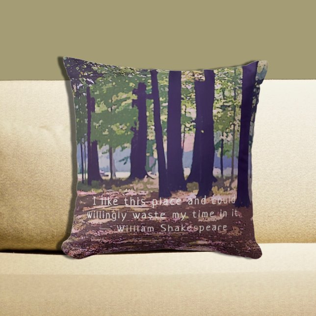 William Shakespeare Colorful Serene Forest Kissen (Von Creator hochgeladen)