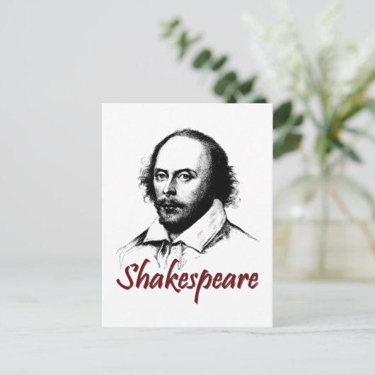 William Shakespeare Etching Postkarte (Stehend Vorderseite)