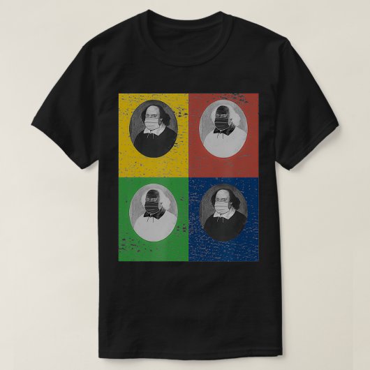 William Shakespeare Face Mask Portrait Square T-Shirt (Design vorne)