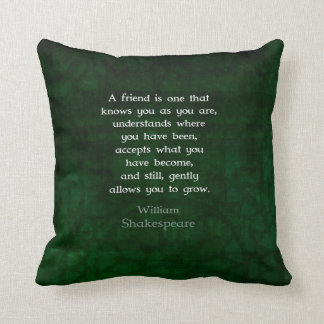 William Shakespeare Freundschaft Inspiration Zitat Kissen