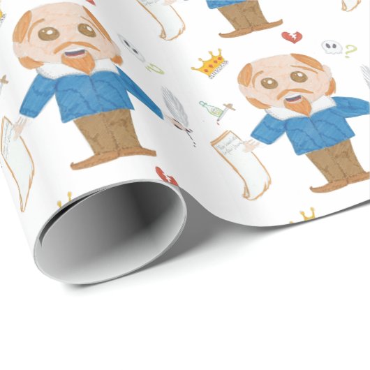 William Shakespeare Geschenkpapier (Rolleneckpunkt)