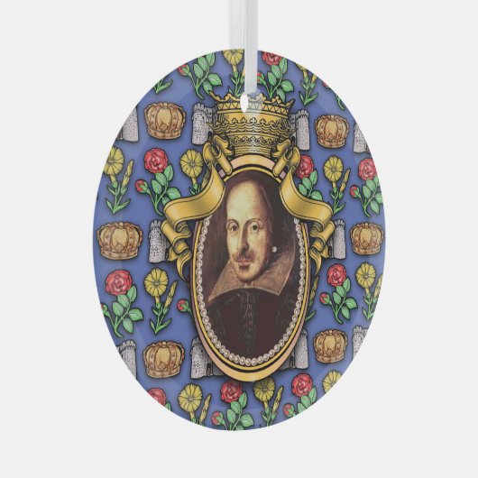 William Shakespeare Glass Ornament (Vorderseite Rechts)