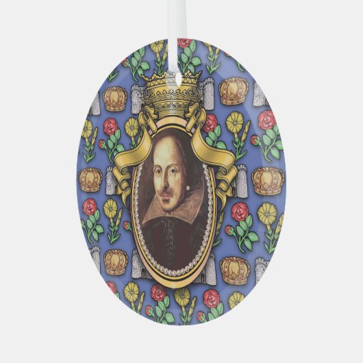 William Shakespeare Glass Ornament Aus Glas (Vorderseite links)