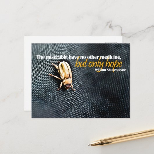 William Shakespeare Inspiration Zitat "Hoffnung" Postkarte (Vorderseite/Rückseite Beispiel)