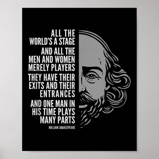 William Shakespeare Inspiriere Zitat_ Die ganze We Poster (Vorne)
