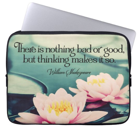 William Shakespeare inspirierendes Zitat "Denken" Laptopschutzhülle (Vorderseite)