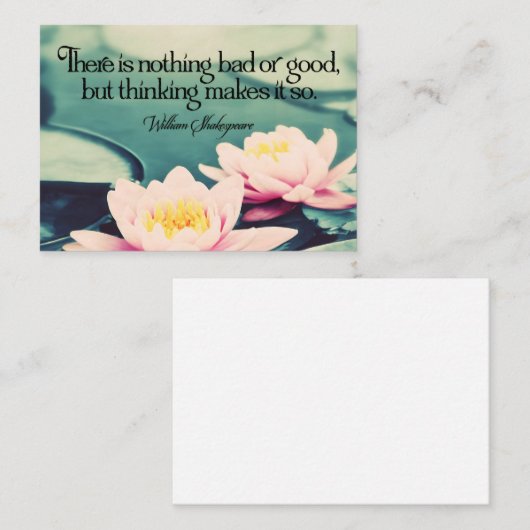 William Shakespeare inspirierendes Zitat "Denken" Mitteilungskarte (Vorne/Hinten)