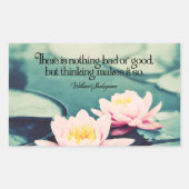 William Shakespeare inspirierendes Zitat "Denken" Rechteckiger Aufkleber (Vorderseite)