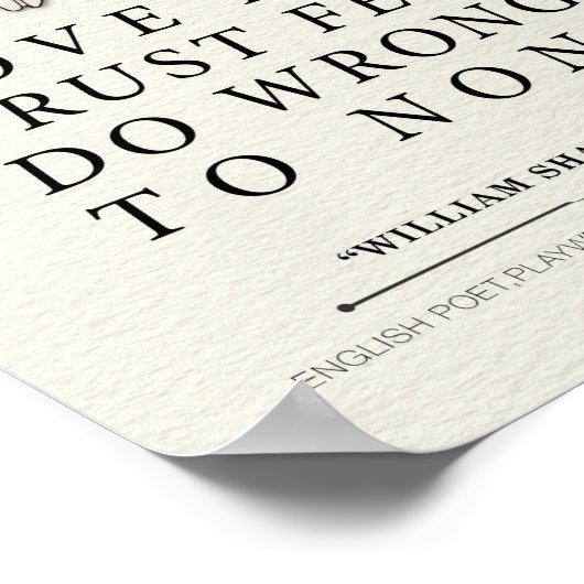 William Shakespeare Liebe All Quote Poster (Ecke)