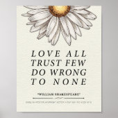 William Shakespeare Liebe All Quote Poster (Vorne)