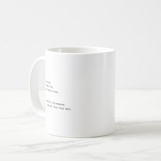 William Shakespeare Liebe Kaffeetasse (Vorderseite Links)