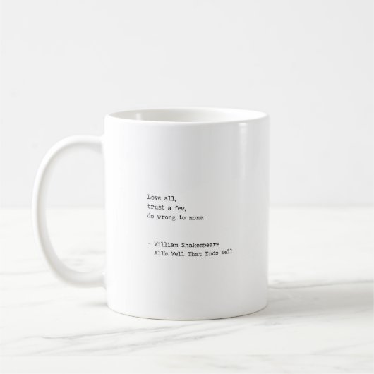 William Shakespeare Liebe Kaffeetasse (Links)
