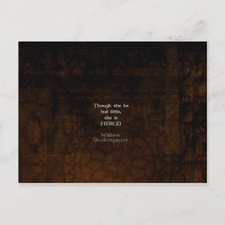 William Shakespeare Little and Fierce Quotation Postkarte