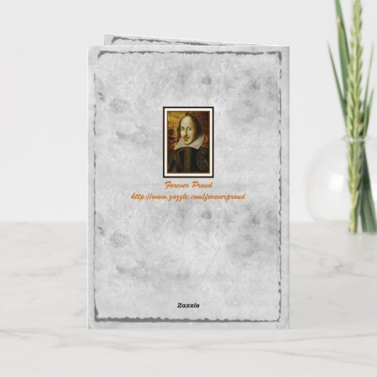 William Shakespeare mit Signature-Grußkarte Karte (Rückseite)