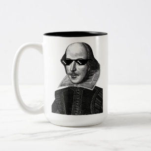 William Shakespeare mit Sonnenbrille Zweifarbige Tasse