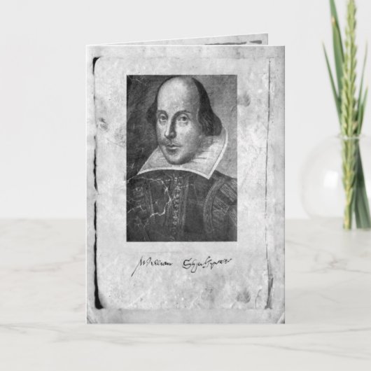 William Shakespeare mit Unterzeichnungs-Gruß-Karte Karte (Vorderseite)