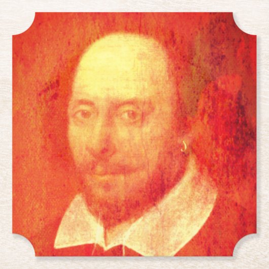 William Shakespeare Paper Beverage Coaster Untersetzer (Vorderseite)