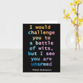 William Shakespeare Pastel I See You Are Unarmed Q Karte (Gelbe Blume)