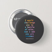 William Shakespeare Pastel Ich sehe, du bist unbew Button (Vorne & Hinten)