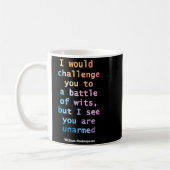 William Shakespeare Pastel Ich sehe, du bist unbew Kaffeetasse (Links)
