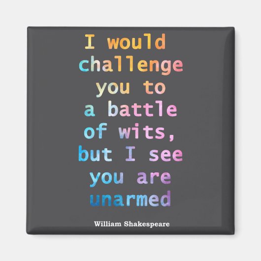 William Shakespeare Pastel Ich sehe, du bist unbew Magnet (Vorne)