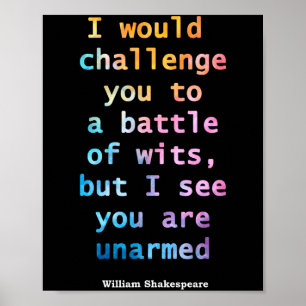 William Shakespeare Pastel Ich sehe, du bist unbew Poster